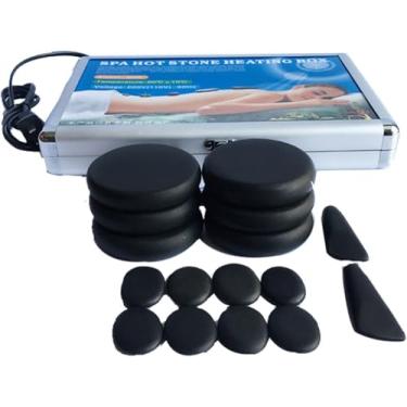 Imagem de Pedras Quentes De Basalto Para Massagem, Pedras De Massagem Quente Portáteis Com Kit De Aquecedor, Pedras Aquecidas Para Spa Massagem Terapêutica Relaxamento, Color, A