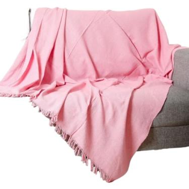 Imagem de Manta 3,00M x 1,80M Sofá King Grande Grossa Decoração Sala Protetora Decorativa Colcha Coberta(Rosa Bebê (3,00M x 1,80M))