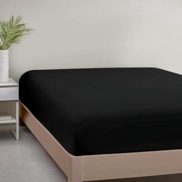 Imagem de Apenas lençol de baixo com elástico Cal-King – 600 fios premium 100% algodão egípcio – bolsos extra profundos de 40 cm – ultramacio e respirável – resistente a rugas e desbotamento – ajuste único