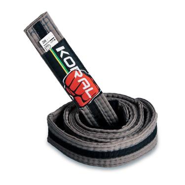 Imagem de Faixa Jiu-Jitsu Cinza com Listra Preta Infantil Koral-Unissex