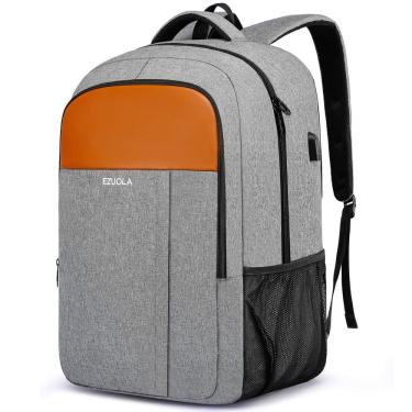 Imagem de Mochila de viagem para laptop EZUOLA resistente à água 17" com porta USB