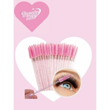 Imagem de 50 Escovinhas para cílios e sombrancelhas limpeza facial maquiagem faixa esponja maquiar mulher dia das mães presente