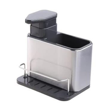 Imagem de Dispenser De Detergente com Porta Talher e Escorredor 3 em 1 Inox BEAUTY BEAUTY