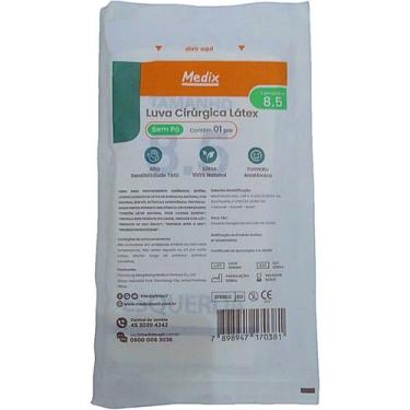 Imagem de Luva Cirúrgica de Látex Medix - Sem Pó - 8.5 - Par