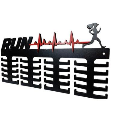 Imagem de Porta Medalhas Para Corrida De Rua Mulher Com 40 Ganchos - QUADRO DE M