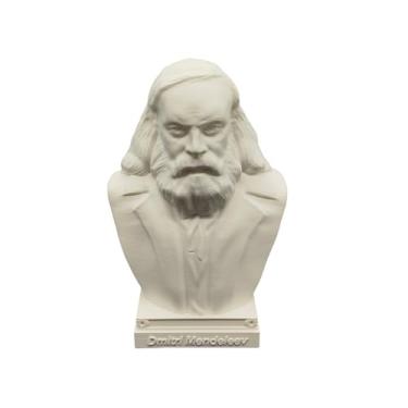Imagem de otdlle Charles Darwin Gregor Mendel Louis Pasteur Mendeleev Fleming busto cabeça escultura estátua decoração estatueta colecionável mesa mesa superior (Dmitri Mendeleev, 10 cm A x 2,5 x 2 D)