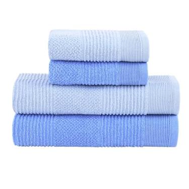 Imagem de Jogo de Toalhas Buddemeyer Maya Extra Soft Banho Azul/Azul 4 peças