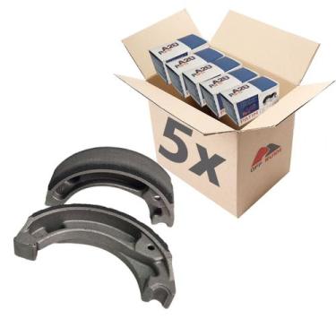 Imagem de Kit 5 Patim Lona de Freio - A2u Parts - Honda Biz 100 110 125 Pop 100 