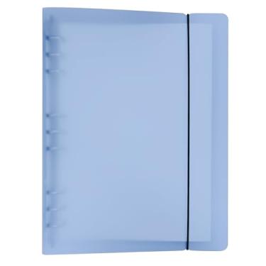 Imagem de Zelten Pasta de arquivo colorida de PP para fichário de folhas soltas com refil de caderno/organizador pessoal (mini conjunto B5 com 9 furos, azul)