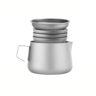 Imagem de Xícara justa de titânio puro | Jarra de chá leve com filtro, 230 ml/39 g, Kungfu Teaware, Gong Dao Bei | Conjunto opcional com 3 xícaras (cor rosted, xícara justa com conjunto de xícaras de chá)