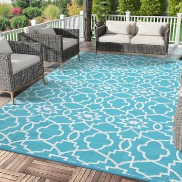 Imagem de Garvee Tapete de plástico impermeável 22,5 x 45,7 cm para uso ao ar livre, com bolsa de transporte, reversível, fácil limpeza, portátil, borda, tapete externo para trailer, pátio, quintal, deck e