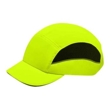 Imagem de YsXoWiui Boné de beisebol Bump Cap à prova de choque, leve e versátil, boné de beisebol para academia, mochila, oficina ao ar livre, fábrica, Amarelo Fluorescente
