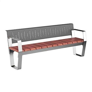 Imagem de ZzleoyuUUs-12 Banco de jardim externo moderno com encosto e apoios de braço, adequado para 2 a 4 pessoas, banco de pátio (grande)