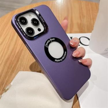 Imagem de Case Capinha Premium Compatível Com Iphone Com Carregamento Sem Fio E Cobertura das Cameras (Roxo, Iphone 15 ProMax)