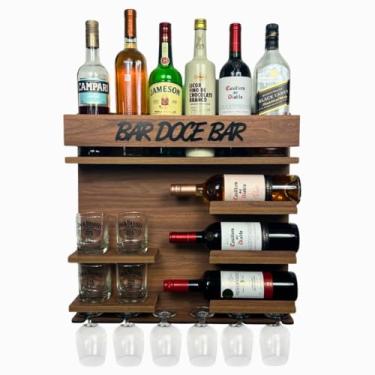 Imagem de Barzinho Para Sala Black Natal - Bar Doce Bar Amadeirado decoração para sala com porta taças e copos