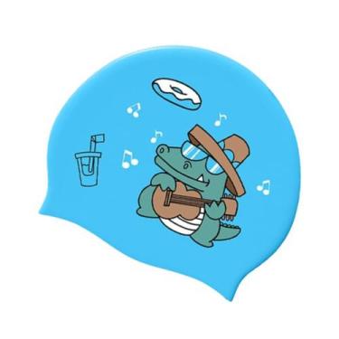 Imagem de Touca De Natação Silicone Infantil Impermeável Profissional Unicórnio 