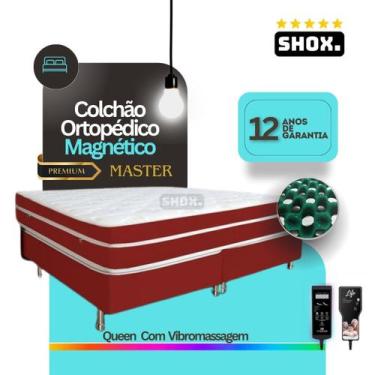 Imagem de Colchão Queen Shox Master Com Vibromassagem Ortopédico 198x158x25cm, S