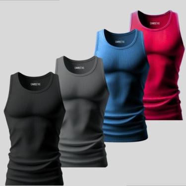 Imagem de Kit 4 Regata Dry Fit Musculação Térmica Verão Uv Respirável - Labela F