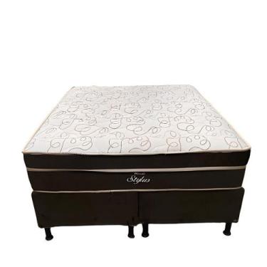 Imagem de Conjunto Box Stylus Queen 158X198X60 Molas Ensacadas Topázio, Marrom