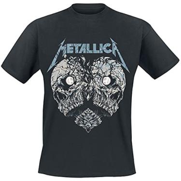 Imagem de Camiseta Rock Off Metallica com logotipo de banda de coração partido novo oficial masculina preta, Preto, Medium