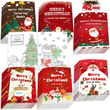 Imagem de Pacote de 42 livros para colorir Mczan Christmas Holiday Kids