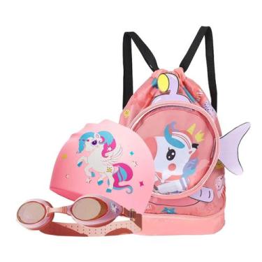 Imagem de Conjunto de Natação Infantil com Mochilinha, Touca e Óculos - Malissim