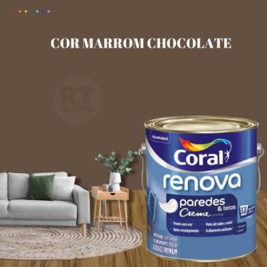 Imagem de Tinta Para Parede Acrílica Coral Renova Cor Marrom 3,2l Lavável Premiu