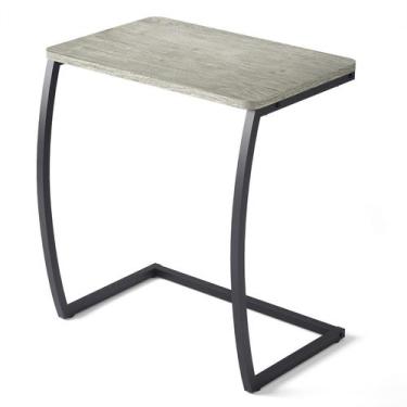 Imagem de Mesa lateral SRIWATANA Vintage em forma de C para sofá e laptop cinza 