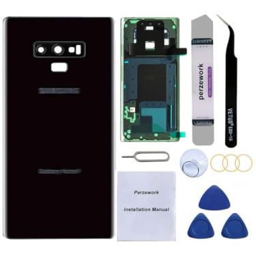 Imagem de Perzework Substituição de vidro traseiro OEM para Samsung Galaxy Note 9 6,4 polegadas com kit de ferramentas de reparo e adesivo pré-instalado (preto meia-noite)