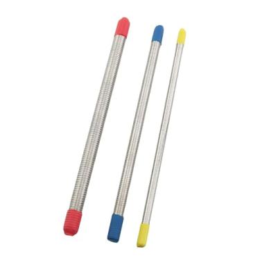 Imagem de TAODAN Conjunto de 3 peças de escultura de cerâmica de aço inoxidável vertical barra de textura de cabelo ferramenta de detalhe para projetos de papel de fabricação de bonecas/livros argila de