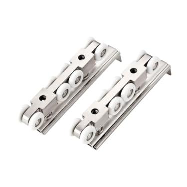 Imagem de Generic 2 peças de roda suspensa para portas de correr, polia de guarda-roupa, montagem silenciosa de metal, substituição de rolo de porta para portas de, 8 Rodas