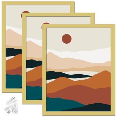 Imagem de Conjunto de 3 porta-retratos ijuerybai Gold para fotos de 8x10