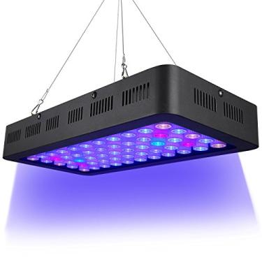 Imagem de ARKNOAH Luz de aquário LED 165W espectro completo regulável para tanque de peixes de crescimento de recifes de coral em água doce e salgada com branco azul LPS