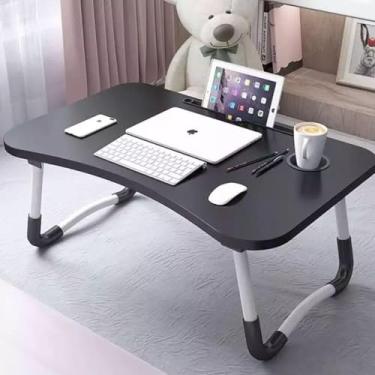Imagem de Mesa Portátil para Notebook Suporte para Cama e Sofá Dobrável Home Office (Preto)