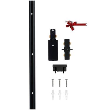 Imagem de Bravsekai Trilhos de iluminação tipo H 1 peça 120V circuito único 3 fios H trilho de trilho 9 m com conector extra 1 I e âncoras de parede, feito de alumínio e garantia de resistência (preto)