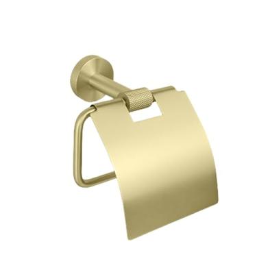 Imagem de Suporte para toalhas de parede em aço inoxidável dourado escovado, suporte para papel higiênico, gancho para roupão, porta-copos, escova de vaso sanitário, acessórios para banheiro, suporte para pape