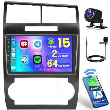 Imagem de [2 + 64 G] Hikity Android 13 estéreo para carro Dodge Charger/Magnum 2005-2007 (LHD) com Carplay sem fio Android Auto, rádio automotivo com tela sensível ao toque de 9 polegadas com link espelhado,