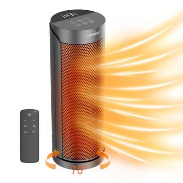 Imagem de Aquecedor de ambiente portátil QOWETU 1500W com oscilação remota de 70