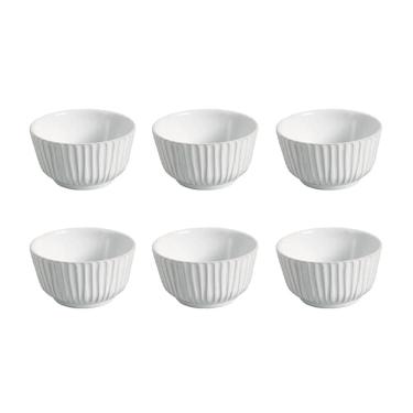 Imagem de Conjunto de Ramequins Médios Porto Brasil Linhas New White com 6 Peças 170ml – Branco