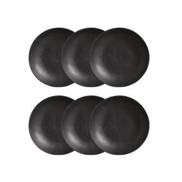 Imagem de Conjunto de Pratos Fundos Porto Brasil Bio Preto Matte 1,1 litros – 6 Peças 