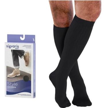 Imagem de Meia Sigvaris Actitud 3/4 192B Masculina 20-30 mmHg Preta, G