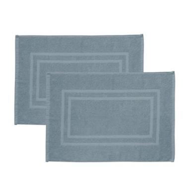 Imagem de Kit 2 Toalhas de Piso Gr�cia, 50x70cm, 100% Algod�o, 600g/m�, Alta Absor��o e Toque Macio, Altihaus (Jeans)