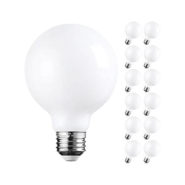 Imagem de TORCHSTAR Pacote com 12 lâmpadas globo G25 LED regulável, lâmpada redonda fosca para banheiro, lâmpada LED Edison, 4,5W (60W Eqv.), certificação UL, 500lm, base E26, branco frio 4000K