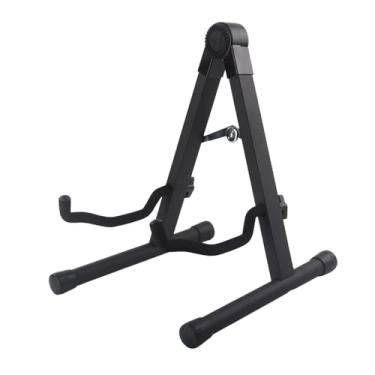 Imagem de MotiveTech Suporte de Guitarra Portátil Dobrável com Estrutura para Baixo, Ukulele, Violino, Bandolim, Suporte de Metal Anti-piso para Escolas de Música, Ferro Preto