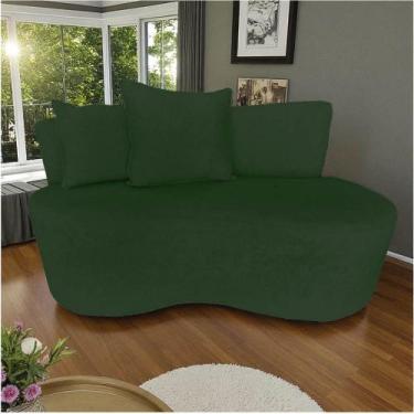 Imagem de Namoradeira Sofá 2 Lugares Yara Orgânica Veludo Verde - Mansão Decor