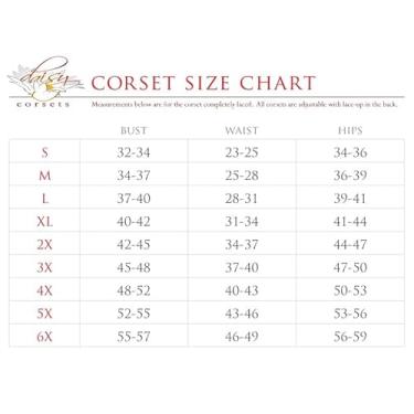 Imagem de Daisy corsets Espartilho feminino com 4 peças de lantejoulas pretas com gavetas e chicote de diabo, extragrande, Preto, X-Large