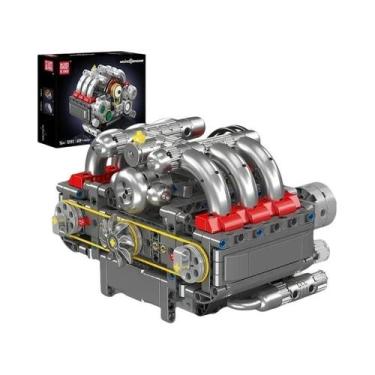 Imagem de Modelo De Blocos De Montar Do Motor V8, Conjunto De Brinquedos STEM Pa