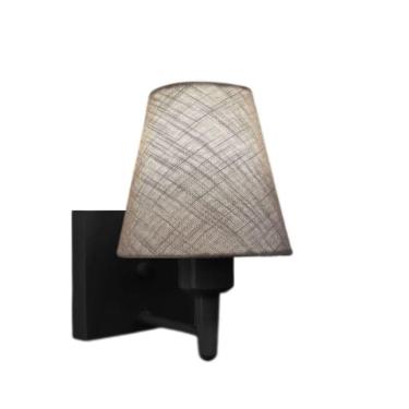 Imagem de Arandela Quadrada Md-2034 Preto Cúpula Em Tecido Cone Rustico Cinza - Bivolt