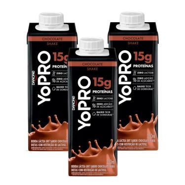 Imagem de Kit 3 YoPRO Bebida Láctea UHT Chocolate 15g de proteínas 250ml