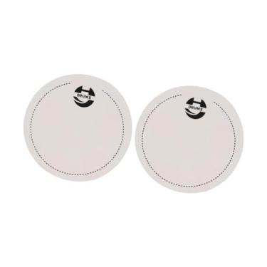Imagem de menolana Adesivos para pedal de bateria único autoadesivos 2 peças para bumbo percussão acessórios leves material para animais de estimação diâmetro 2,6, Branco